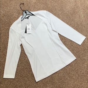 *DESIGNER* Lafayette 148 White 3 quarter sleeve